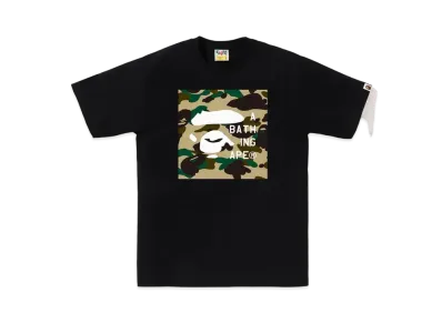A BATHING APE 1st Camo Bape Face Tag Logo Tee "Black"