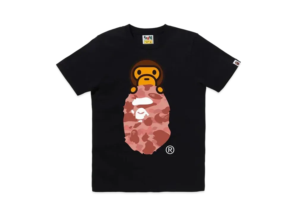 A BATHING APE 1st Camo Milo On Ape Head Tee "BlackxPink"