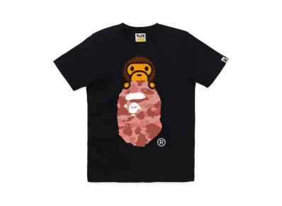 A BATHING APE 1st Camo Milo On Ape Head Tee "BlackxPink"