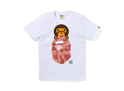 A BATHING APE 1st Camo Milo On Ape Head Tee "WhitexPink"