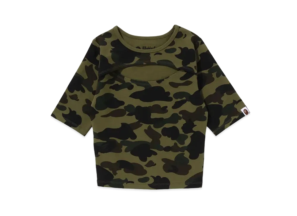 A BATHING APE 1st Camo Cut Out Tee "Green"