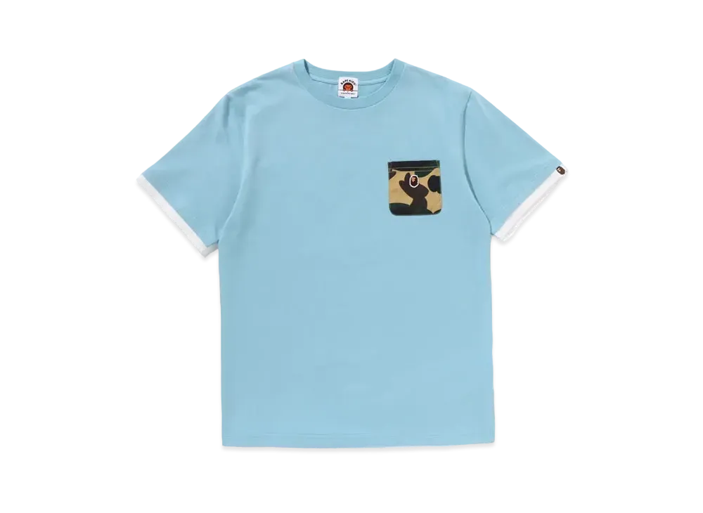 A BATHING APE 1st Camo Pocket College Tee "Sax"