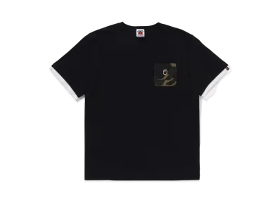 A BATHING APE 1st Camo Pocket College Tee "Black"