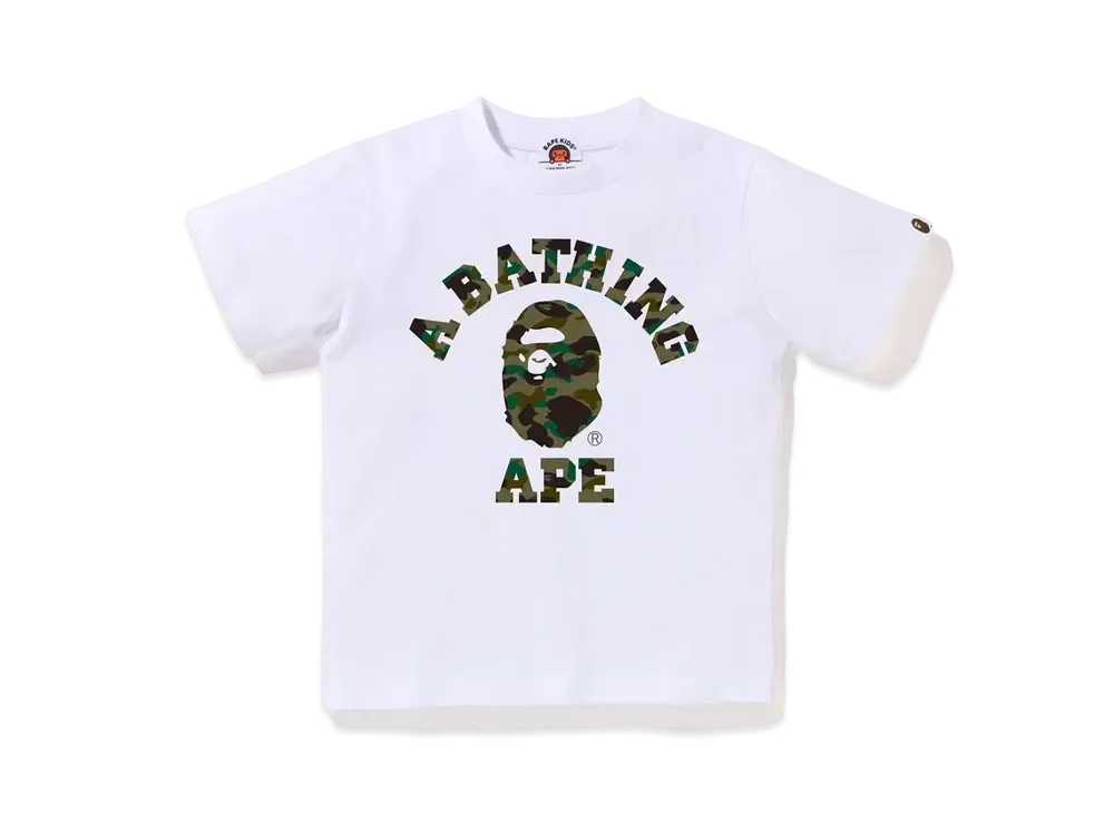 A BATHING APE 1st Camo College Tee "WhitexGreen"