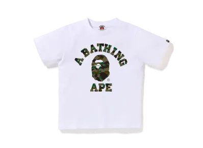 A BATHING APE 1st Camo College Tee "WhitexGreen"