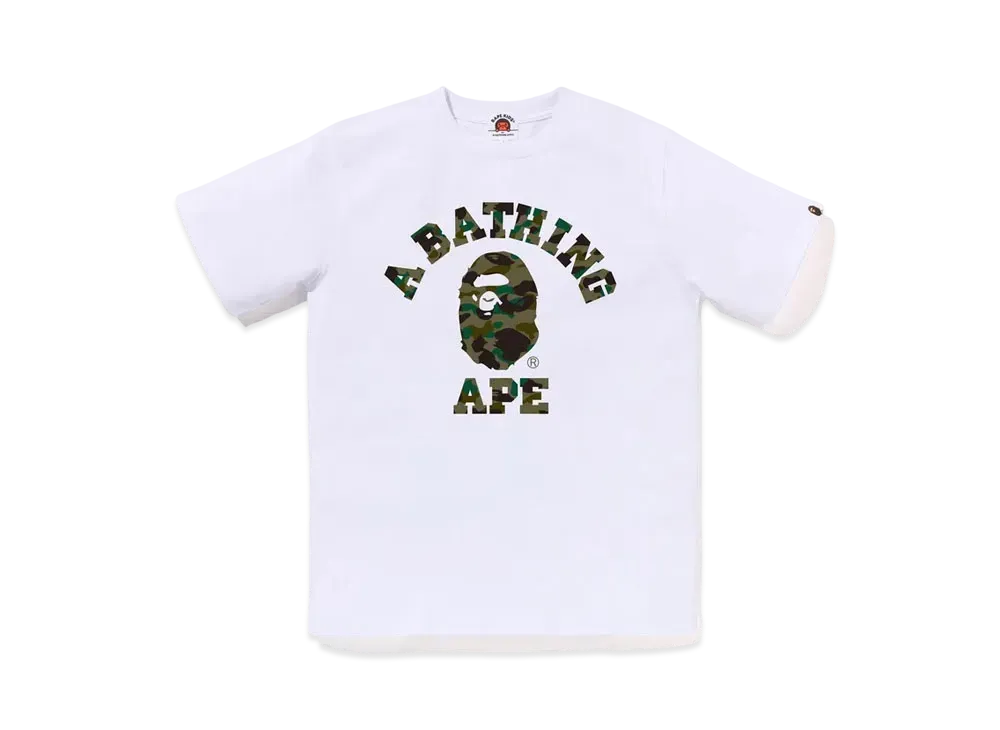 A BATHING APE 1st Camo College Tee "WhitexGreen"