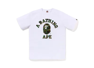 A BATHING APE 1st Camo College Tee "WhitexGreen"