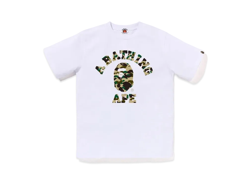 A BATHING APE 1st Camo College Tee "WhitexYellow"