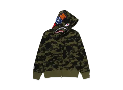 A BATHING APE 1st Camo Shark Full Zip Hoodie "Green"