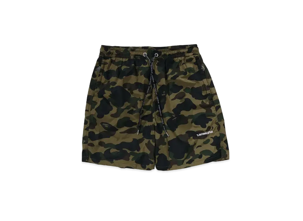 A BATHING APE 1st Camo Beach Shorts "Green"