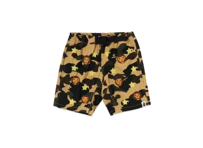 A BATHING APE 1st Camo Baby Milo Sta Embroidery Climbing Shorts "Yellow"