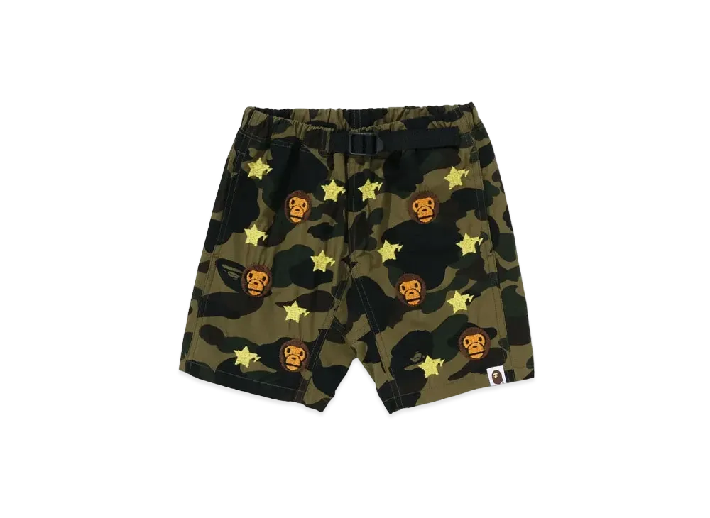 A BATHING APE 1st Camo Baby Milo Sta Embroidery Climbing Shorts "Green"