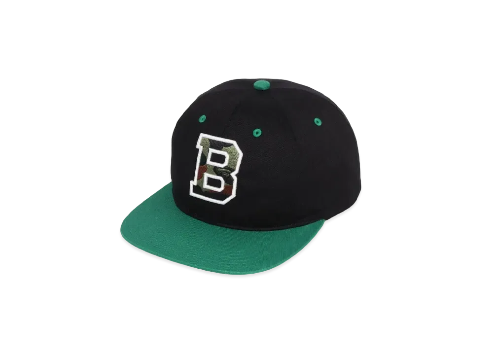 A BATHING APE Color Block Snap Back Cap "Black"