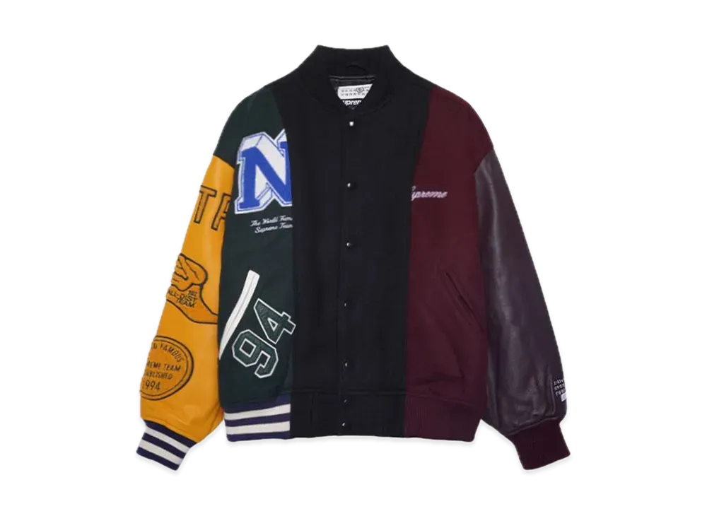 Supreme x MM6 Maison Margiela Split Varsity Jacket "Multicolor"