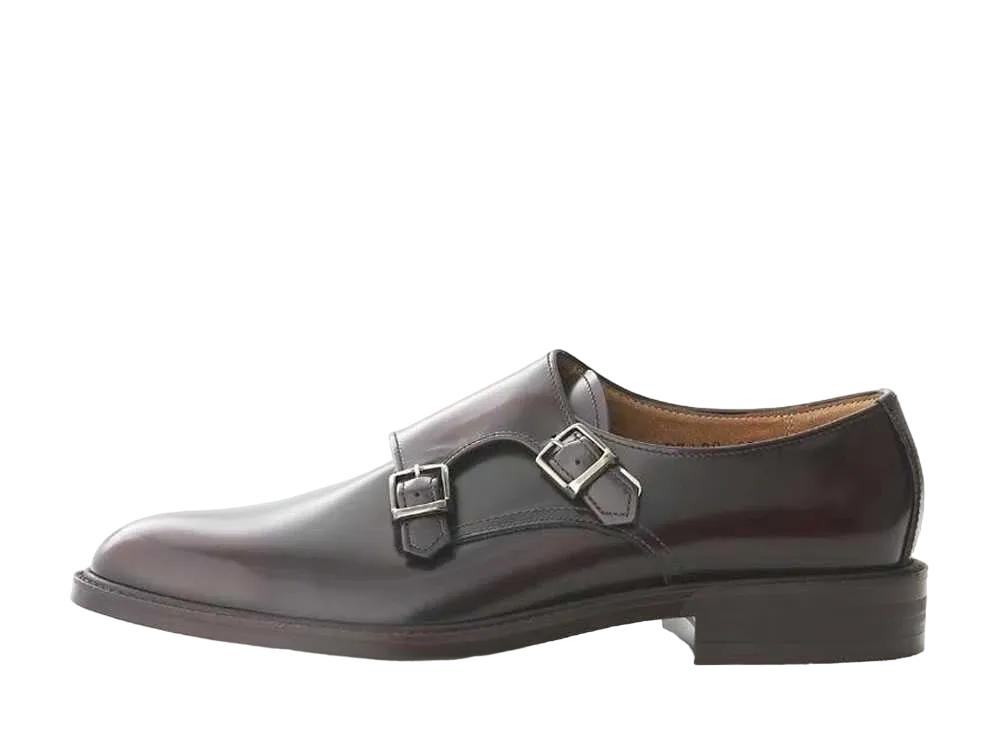 HARUTA Double Monk Strap Shoes Genuine Leather "Dark Brown" #D7190