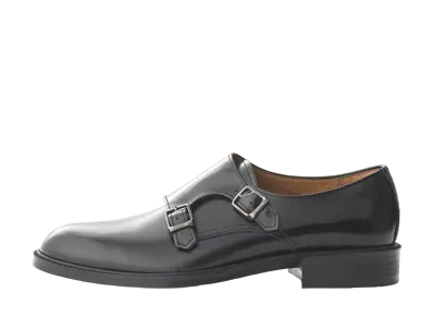 HARUTA Double Monk Strap Shoes Genuine Leather "Black" #D7190