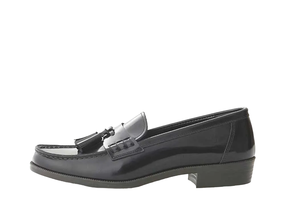 HARUTA Women's Casual Tassel Loafers Cowhide Leather "Black" #231