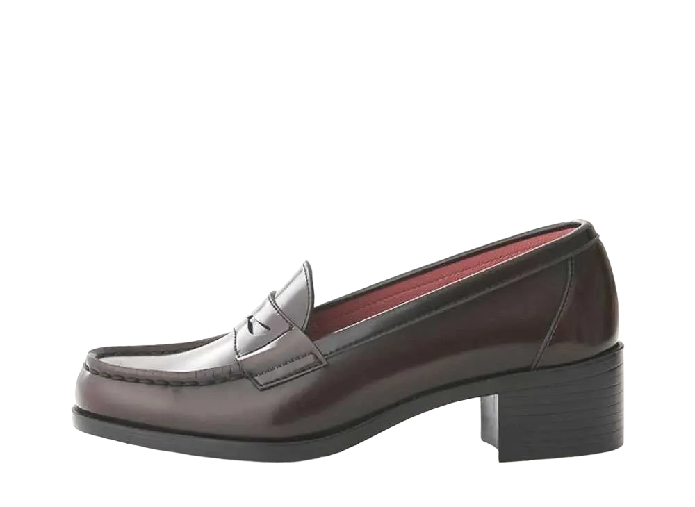 HARUTA Women's Cup Insole Heel Up Coin Loafers (45mm Heel) Artificial Leather "Jamaica" #46030