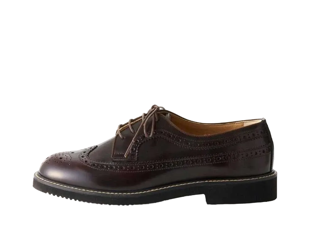 HARUTA Women's Wing Tip Shoes Genuine Leather "Dark Brown" #379KS