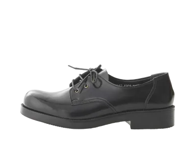 HARUTA Women's Bulb Toe Lace Up Shoes Artificial Leather "Black" #4902