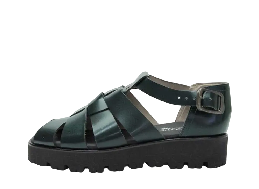 HARUTA Women's Trad Gurkha Sandal Cowhide Leather "Green" #94XL