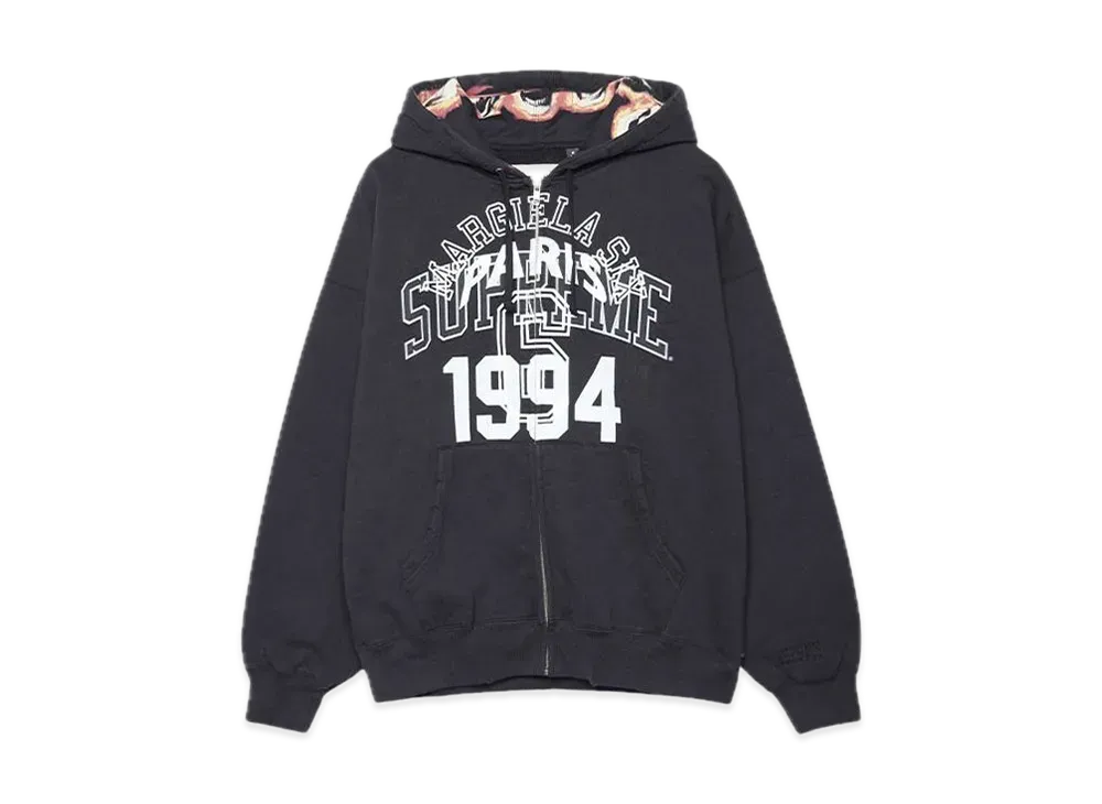Supreme x MM6 Maison Margiela Zip Up Hooded Sweatshirt "Black"