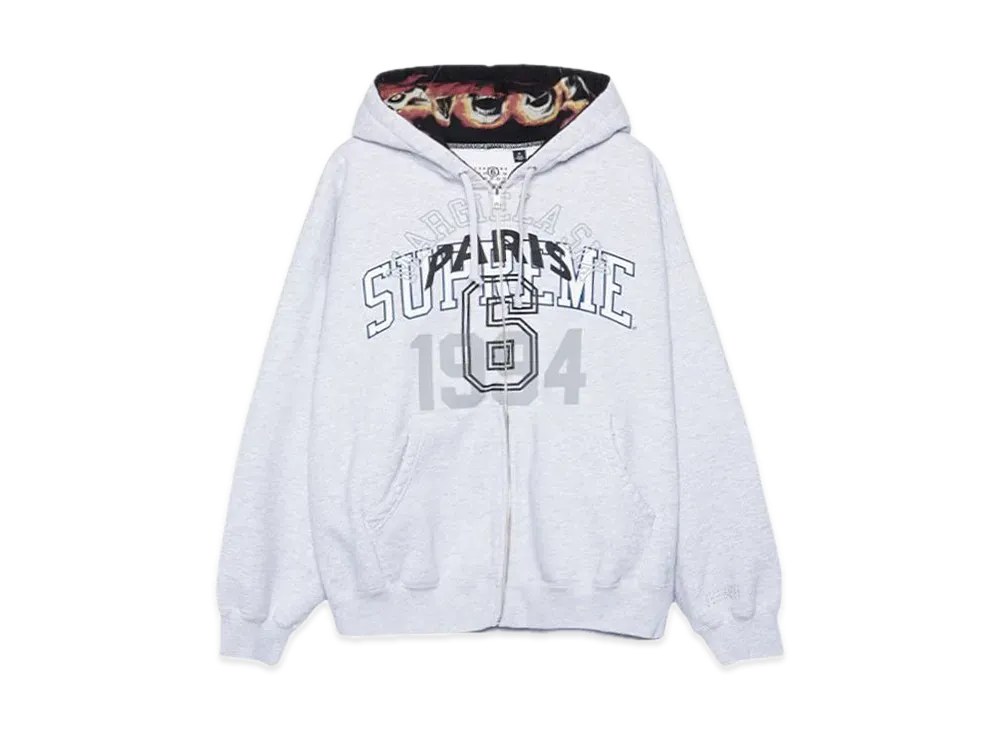 Supreme x MM6 Maison Margiela Zip Up Hooded Sweatshirt "Ash Grey"