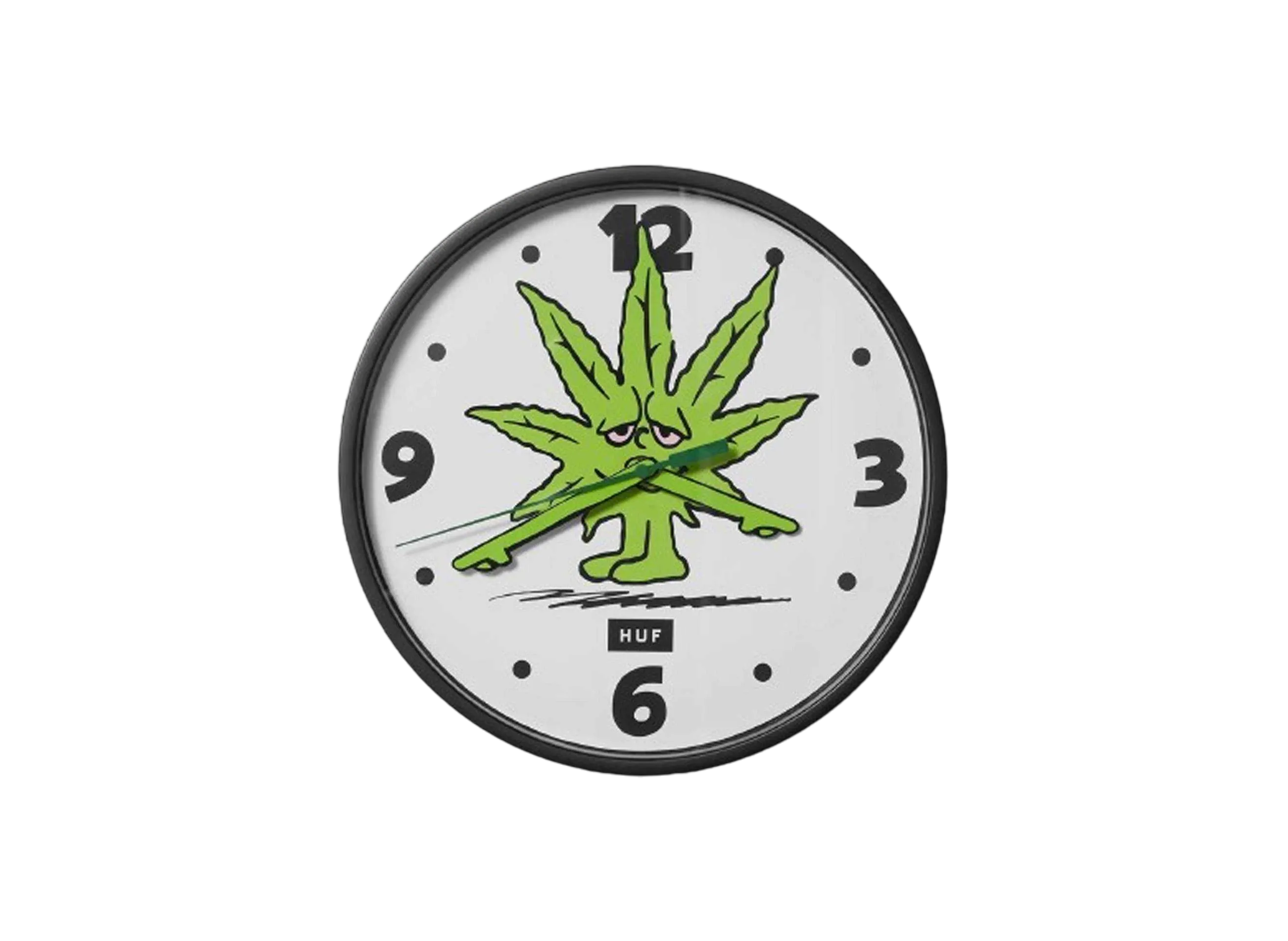 HUF Green Buddy Wall Clock "Natural"