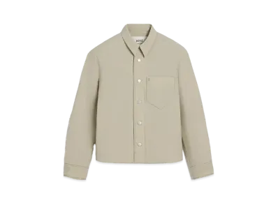 AMI PARIS Technical Canvas Padded Over Shirt "Sage"