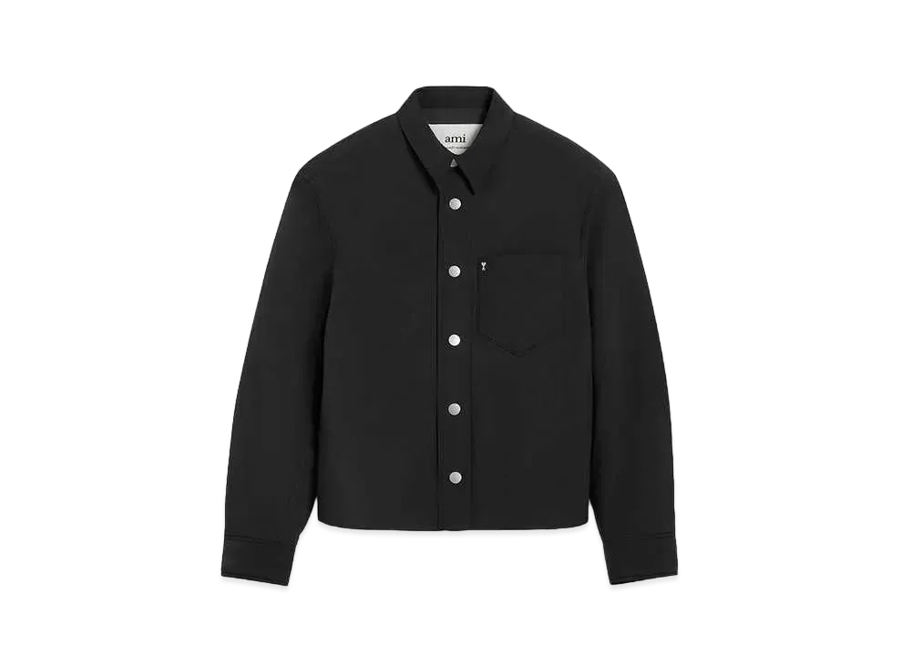 AMI PARIS Technical Canvas Padded Over Shirt "Black"