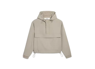 AMI PARIS Wool Blend Twill Wind Breaker "Light Taupe"