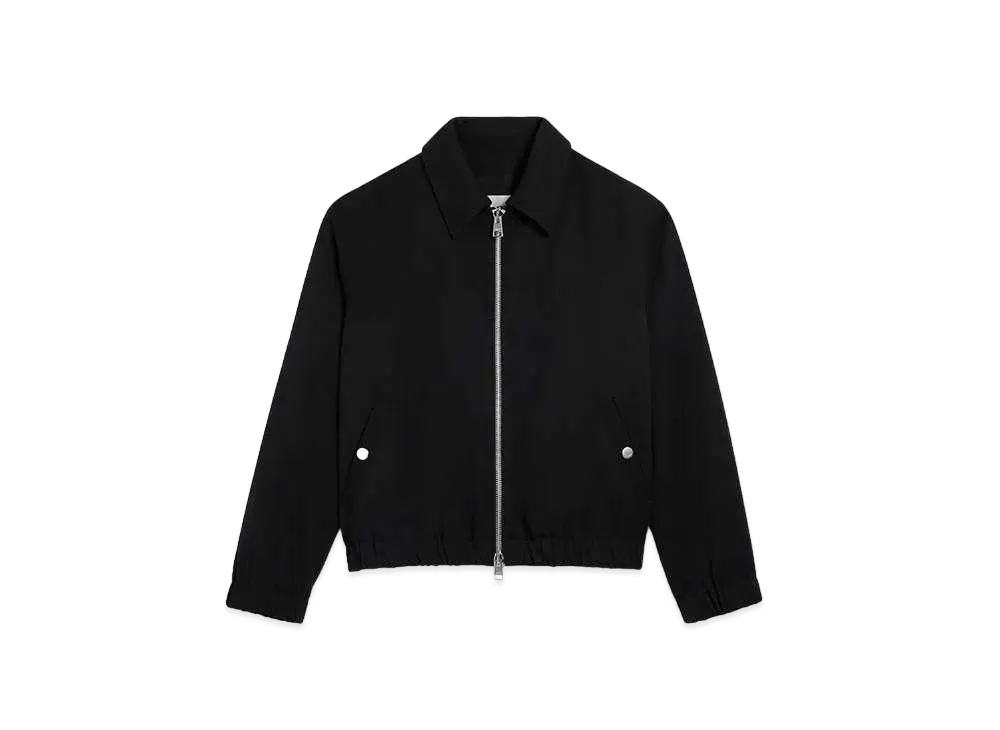 AMI PARIS Wool Gabardine Zip Jacket "Black"