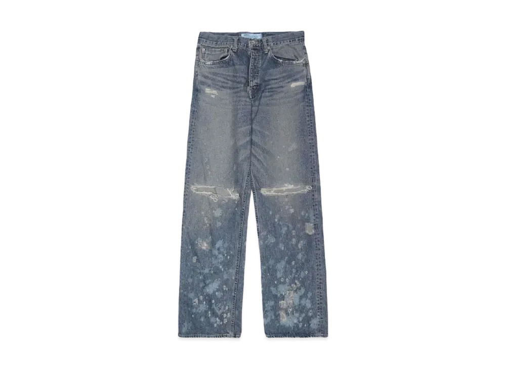 DAIRIKU Damage Straight Denim Pants "Indigo"