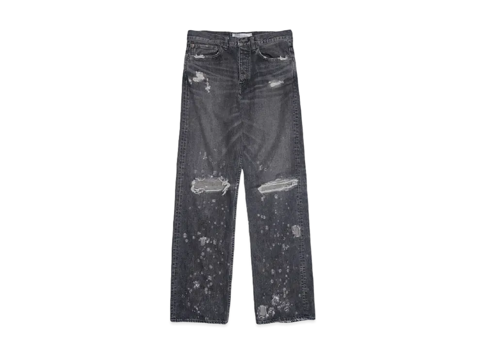 DAIRIKU Damage Straight Denim Pants "Black"