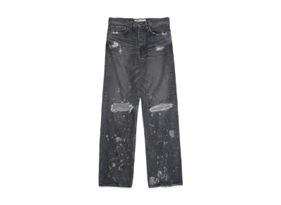 DAIRIKU Damage Straight Denim Pants "Black"