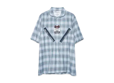 DAIRIKU W-Zip Check Peter Pan Shirt "Aqua"