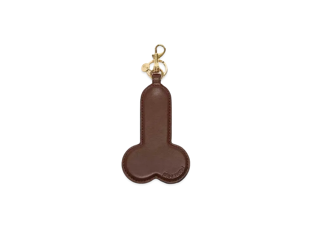 JW ANDERSON Penis Leather Keyring "Brown"