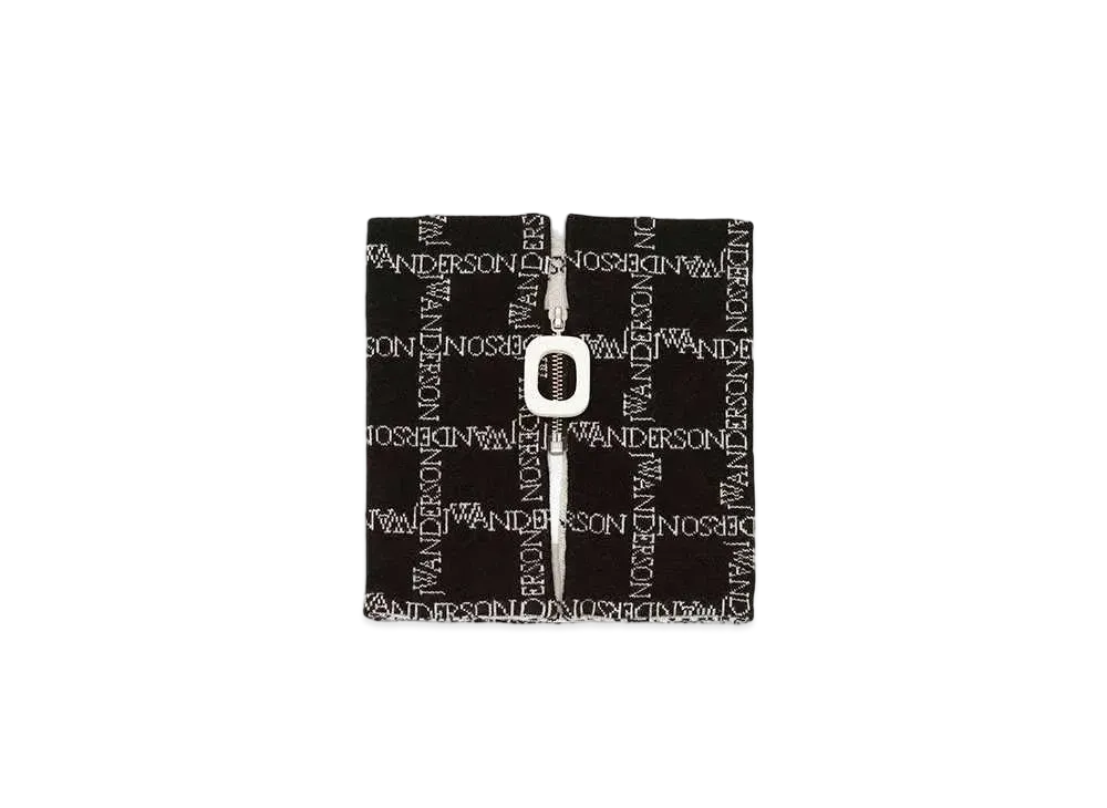 JW ANDERSON Logo-Grid Intarsia Neck Band "Black/Off White"