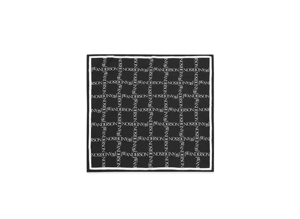 JW ANDERSON Logo Grid Silk Scarf "Black/White"