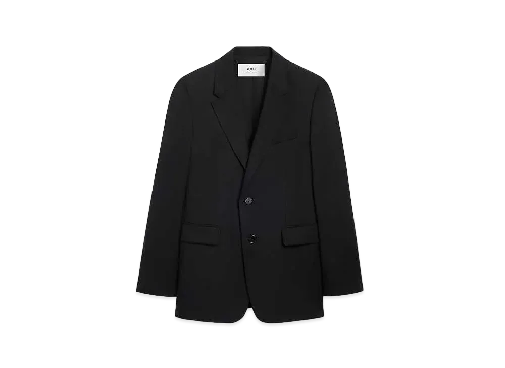 AMI PARIS Wool Canvas 2button Jacket "Black"