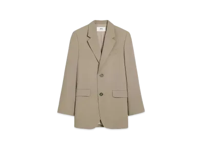 AMI PARIS Wool Crepe Oversized 2button Jacket "Light Taupe"