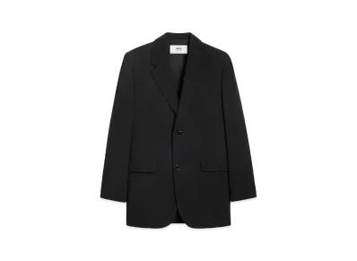 AMI PARIS Wool Crepe Oversized 2button Jacket "Black"