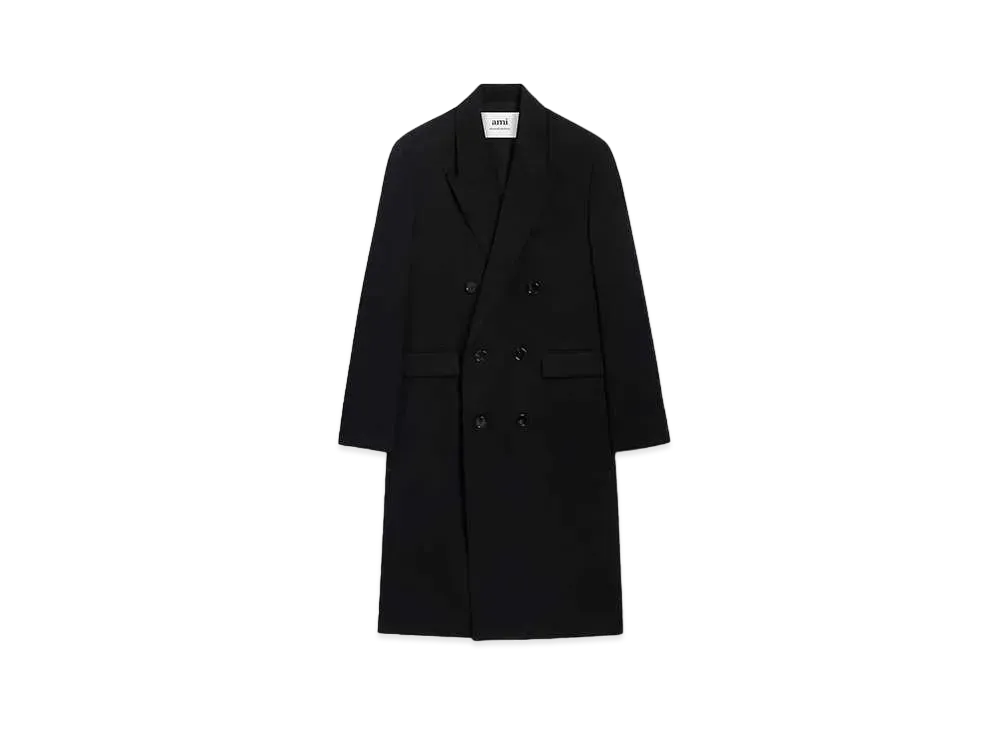 AMI PARIS Wool Gabardine Double Breast Coat 