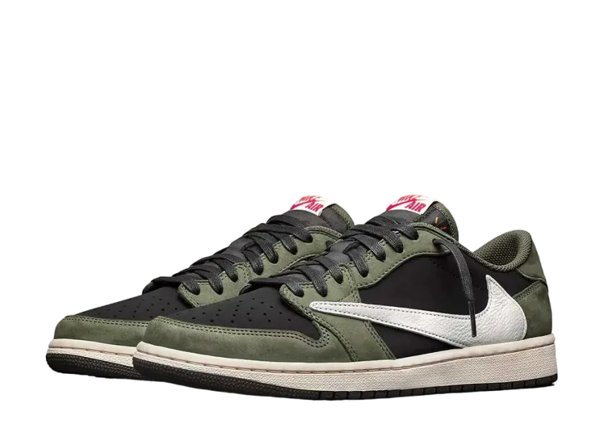 【新品未使用】NIKE ×TRAVIS SCOTT AJ1 ブラック×オリーブ Travis Scott × Nike Air Jordan 1 Low