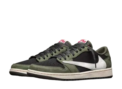 Travis Scott × Nike Air Jordan 1 Low "Black/Olive"