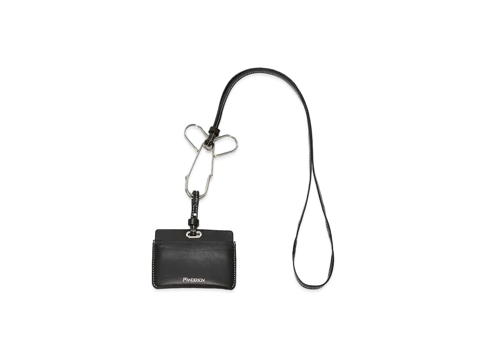 JW ANDERSON Penis Pin Strap Leather Card Case "Black"
