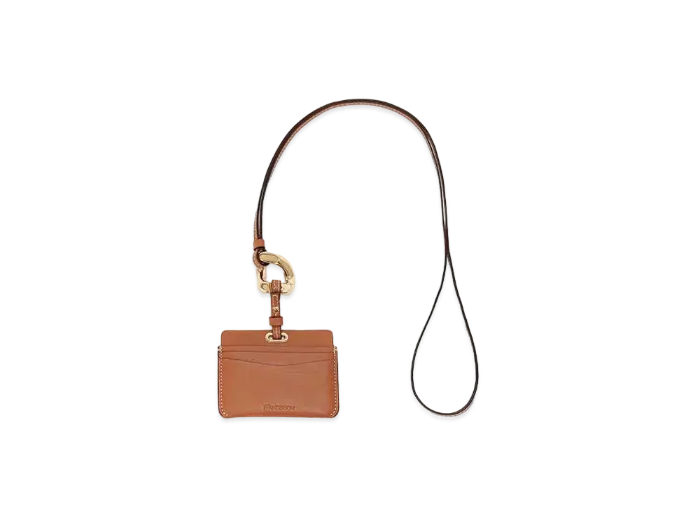 JW ANDERSON Chain-Link Leather Card Case "Pecan"