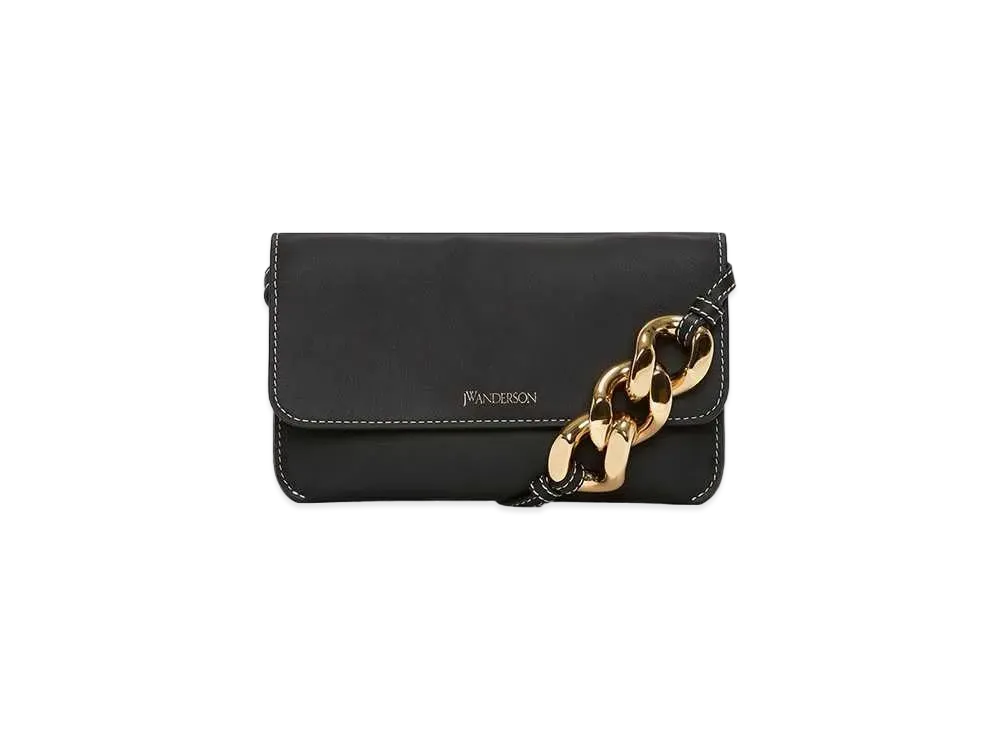 JW ANDERSON Chain Leather Phone Pouch "Black"