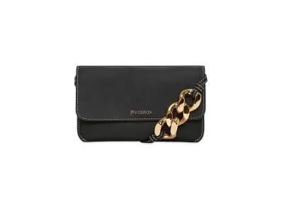 JW ANDERSON Chain Leather Phone Pouch "Black"