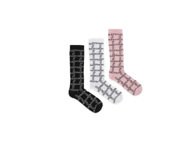 JW ANDERSON Logo Socks Set "Black/White/Pink"